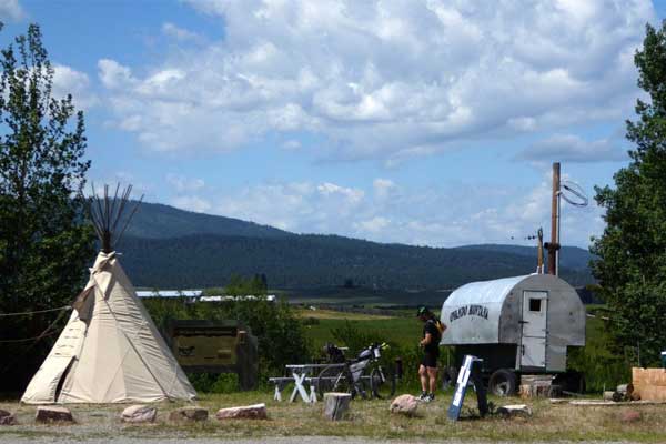 Teepee of  Ovando stay for the night